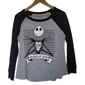 Disney Jack Skellington "Dreadfully yours" long sleeve sleepwear shirt Size Med